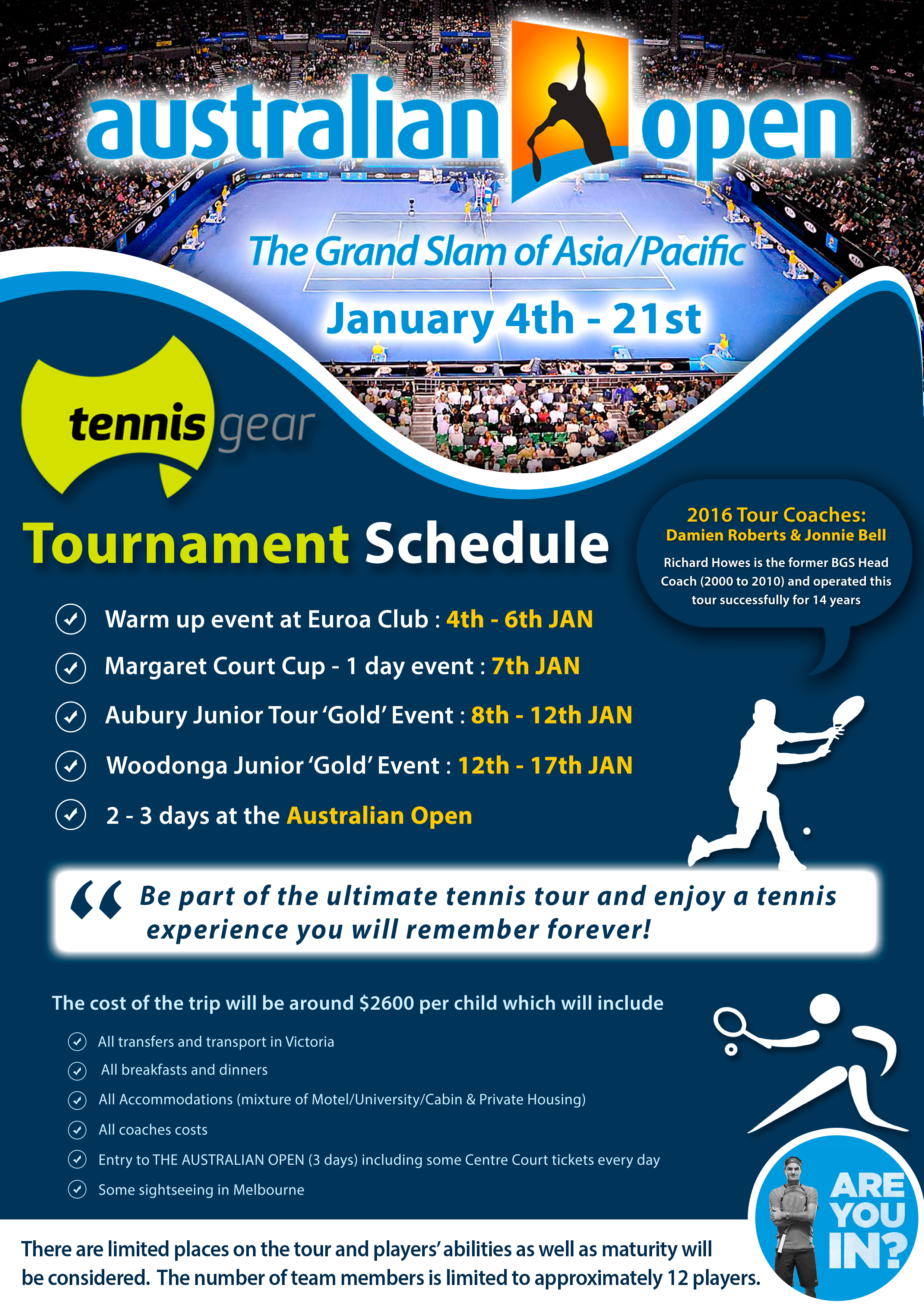 Tournaments and Tours Morningside Tennis Centre Brisbane