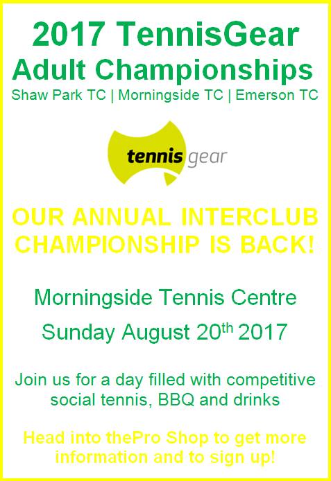 2017 TennisGear Adult Championships ENTRIES NOW OPEN!